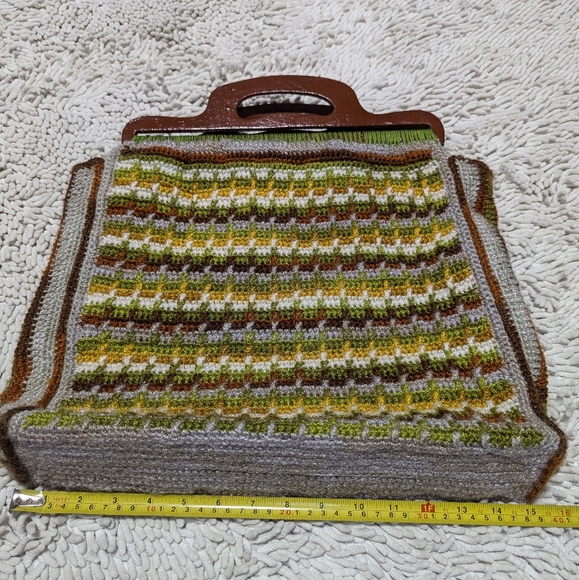 Unbranded Handmade green & brown Crocheted Purse - Picture 4 of 6